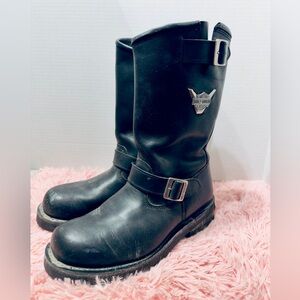 Harley-Davidson "Mega Conductor" Engineer Steel Toe Black Riding Boot‎ Sz 11 EUC